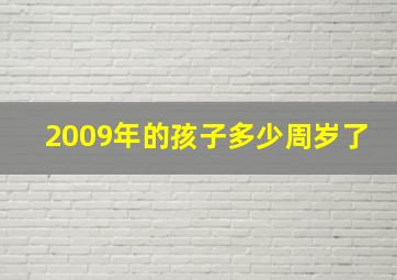 2009年的孩子多少周岁了