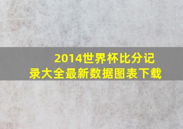 2014世界杯比分记录大全最新数据图表下载