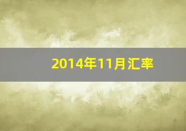 2014年11月汇率