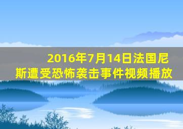 2016年7月14日法国尼斯遭受恐怖袭击事件视频播放