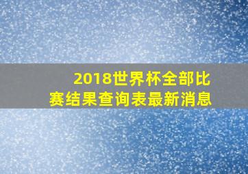 2018世界杯全部比赛结果查询表最新消息