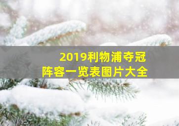 2019利物浦夺冠阵容一览表图片大全