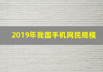 2019年我国手机网民规模