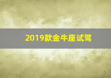 2019款金牛座试驾