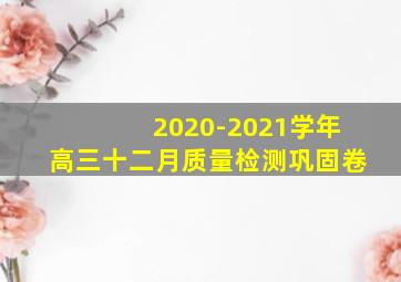 2020-2021学年高三十二月质量检测巩固卷