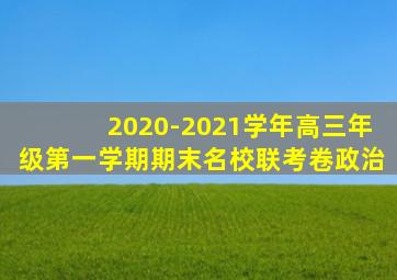 2020-2021学年高三年级第一学期期末名校联考卷政治