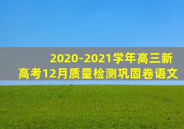 2020-2021学年高三新高考12月质量检测巩固卷语文