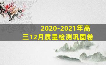 2020-2021年高三12月质量检测巩固卷