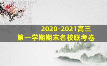 2020-2021高三第一学期期末名校联考卷