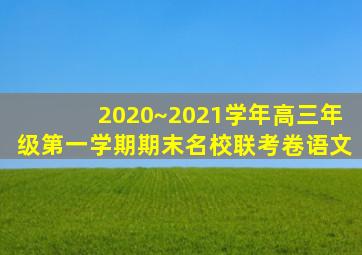 2020~2021学年高三年级第一学期期末名校联考卷语文