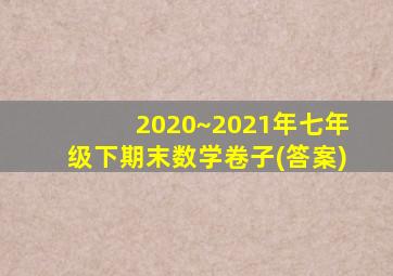 2020~2021年七年级下期末数学卷子(答案)