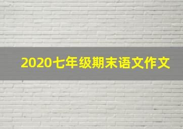 2020七年级期末语文作文