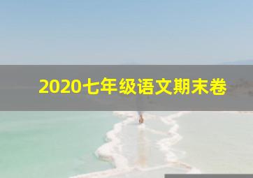 2020七年级语文期末卷