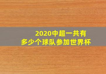 2020中超一共有多少个球队参加世界杯