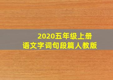 2020五年级上册语文字词句段篇人教版