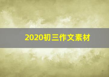 2020初三作文素材