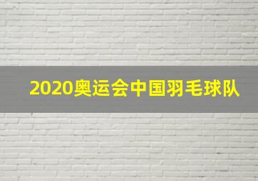 2020奥运会中国羽毛球队