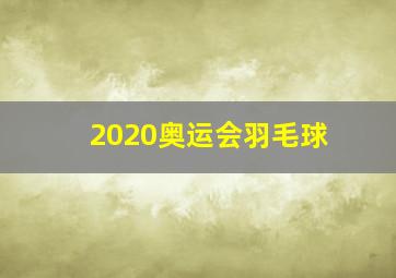 2020奥运会羽毛球