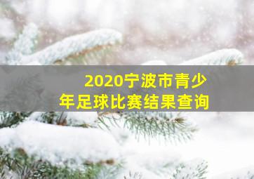 2020宁波市青少年足球比赛结果查询