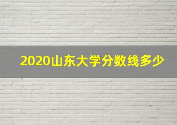 2020山东大学分数线多少