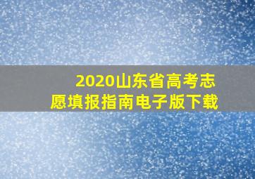 2020山东省高考志愿填报指南电子版下载