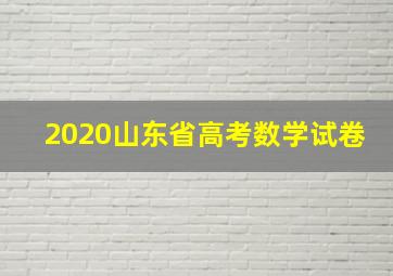 2020山东省高考数学试卷