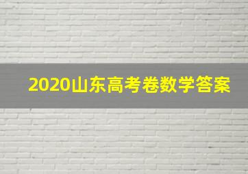 2020山东高考卷数学答案