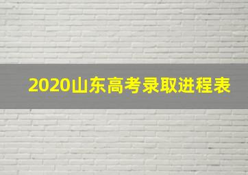 2020山东高考录取进程表