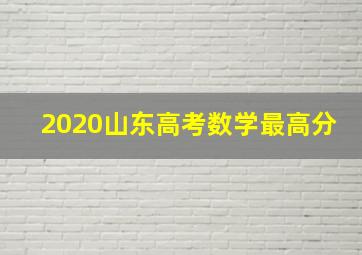 2020山东高考数学最高分