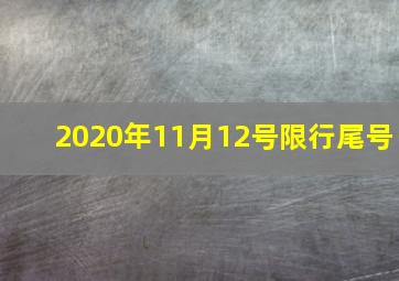 2020年11月12号限行尾号