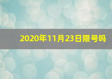 2020年11月23日限号吗