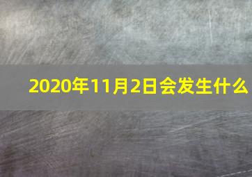 2020年11月2日会发生什么