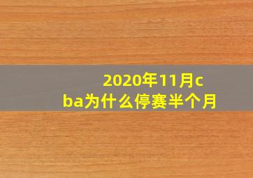 2020年11月cba为什么停赛半个月