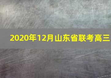 2020年12月山东省联考高三