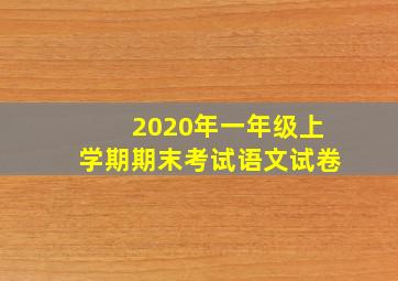 2020年一年级上学期期末考试语文试卷