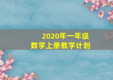 2020年一年级数学上册教学计划