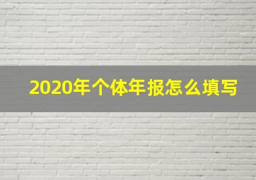 2020年个体年报怎么填写