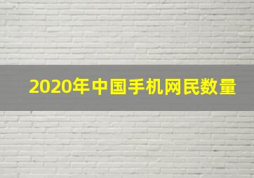 2020年中国手机网民数量