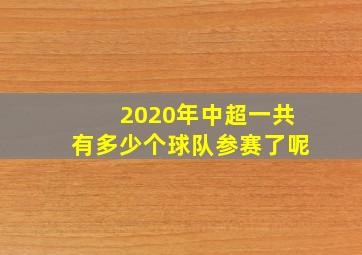 2020年中超一共有多少个球队参赛了呢