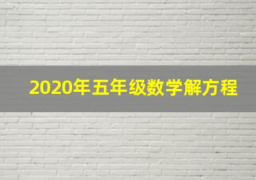 2020年五年级数学解方程