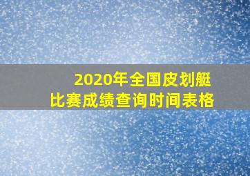 2020年全国皮划艇比赛成绩查询时间表格