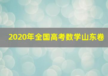 2020年全国高考数学山东卷