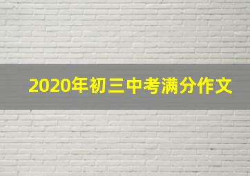 2020年初三中考满分作文