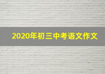 2020年初三中考语文作文