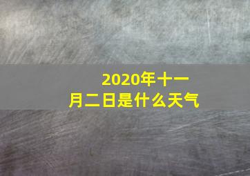 2020年十一月二日是什么天气