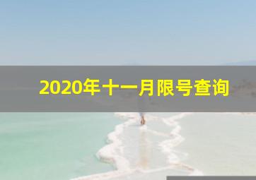 2020年十一月限号查询