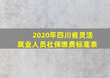 2020年四川省灵活就业人员社保缴费标准表