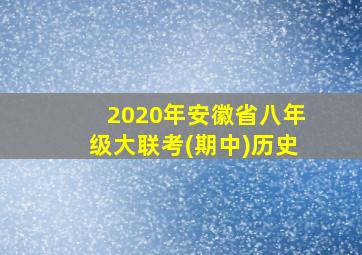 2020年安徽省八年级大联考(期中)历史