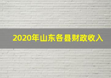 2020年山东各县财政收入