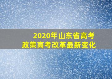 2020年山东省高考政策高考改革最新变化